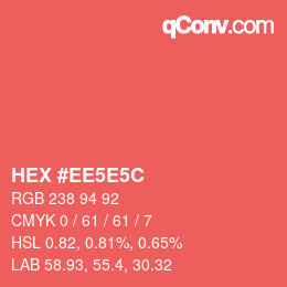 Farbcode: HEX #EE5E5C | qconv.com