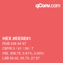 Color code: HEX #EE5E61 | qconv.com