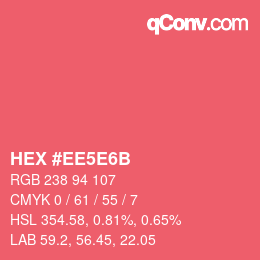 Código de color: HEX #EE5E6B | qconv.com