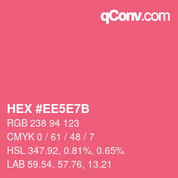 Farbcode: HEX #EE5E7B | qconv.com