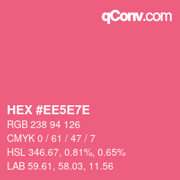 Código de color: HEX #EE5E7E | qconv.com