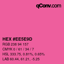 Color code: HEX #EE5E9D | qconv.com