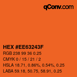 Farbcode: HEX #EE63243F | qconv.com