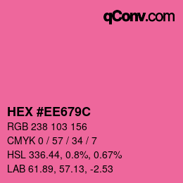 Color code: HEX #EE679C | qconv.com