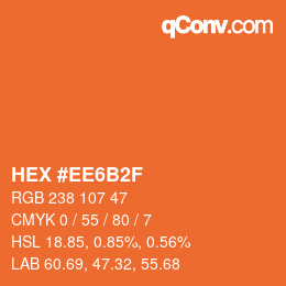 Color code: HEX #EE6B2F | qconv.com