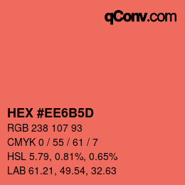 Color code: HEX #EE6B5D | qconv.com