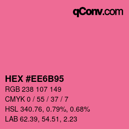 Color code: HEX #EE6B95 | qconv.com