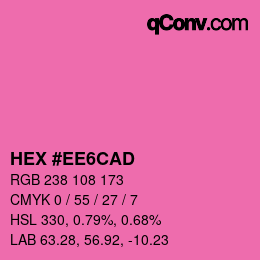 Color code: HEX #EE6CAD | qconv.com