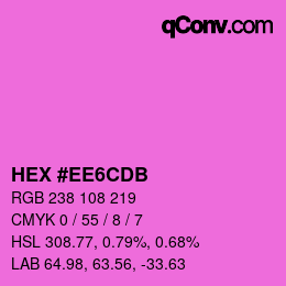 Color code: HEX #EE6CDB | qconv.com