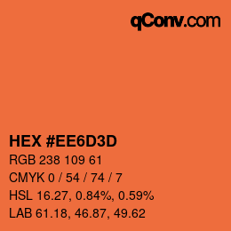 Color code: HEX #EE6D3D | qconv.com