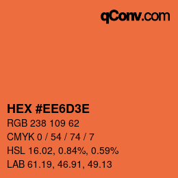 Color code: HEX #EE6D3E | qconv.com