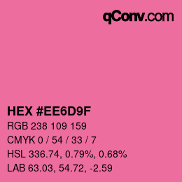 Color code: HEX #EE6D9F | qconv.com