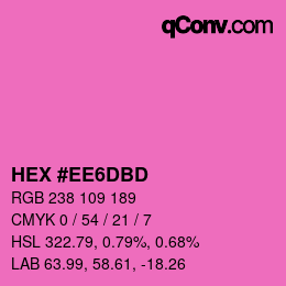 Color code: HEX #EE6DBD | qconv.com