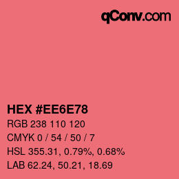 Color code: HEX #EE6E78 | qconv.com