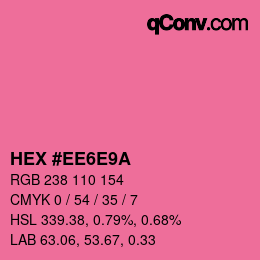 Color code: HEX #EE6E9A | qconv.com