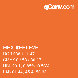 Color code: HEX #EE6F2F | qconv.com