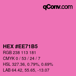 颜色代码: HEX #EE71B5 | qconv.com