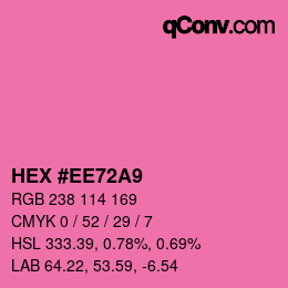 颜色代码: HEX #EE72A9 | qconv.com