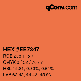 Color code: HEX #EE7347 | qconv.com
