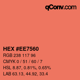 Color code: HEX #EE7560 | qconv.com