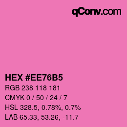 颜色代码: HEX #EE76B5 | qconv.com