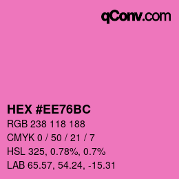 颜色代码: HEX #EE76BC | qconv.com
