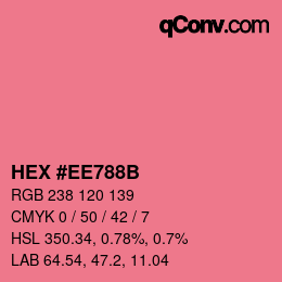 Color code: HEX #EE788B | qconv.com