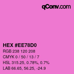 Color code: HEX #EE78D0 | qconv.com