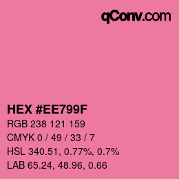 カラーコード: HEX #EE799F | qconv.com