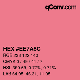 Farbcode: HEX #EE7A8C | qconv.com