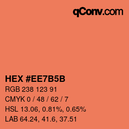 カラーコード: HEX #EE7B5B | qconv.com