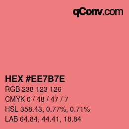 Color code: HEX #EE7B7E | qconv.com