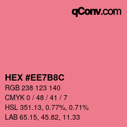 Color code: HEX #EE7B8C | qconv.com