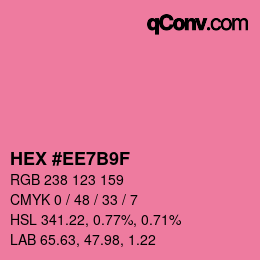 カラーコード: HEX #EE7B9F | qconv.com