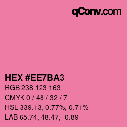 カラーコード: HEX #EE7BA3 | qconv.com