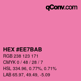 Color code: HEX #EE7BAB | qconv.com