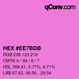 カラーコード: HEX #EE7BDB | qconv.com
