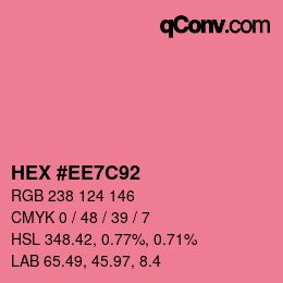 颜色代码: HEX #EE7C92 | qconv.com