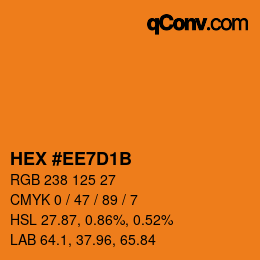 Color code: HEX #EE7D1B | qconv.com