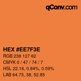 Color code: HEX #EE7F3E | qconv.com