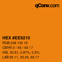 Color code: HEX #EE8210 | qconv.com