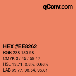 Code couleur: HEX #EE8262 | qconv.com