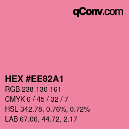 カラーコード: HEX #EE82A1 | qconv.com