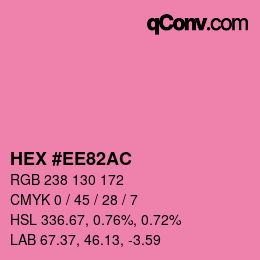 Color code: HEX #EE82AC | qconv.com