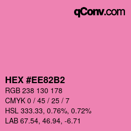 颜色代码: HEX #EE82B2 | qconv.com
