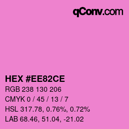 颜色代码: HEX #EE82CE | qconv.com