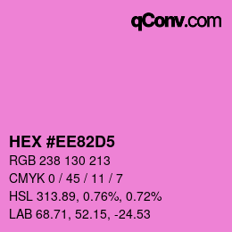 Color code: HEX #EE82D5 | qconv.com