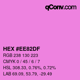 Color code: HEX #EE82DF | qconv.com