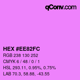 カラーコード: HEX #EE82FC | qconv.com