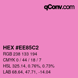 カラーコード: HEX #EE85C2 | qconv.com